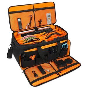 Black Gig Bag for DJ, Musicians, Photography - Cable Filing Organization
